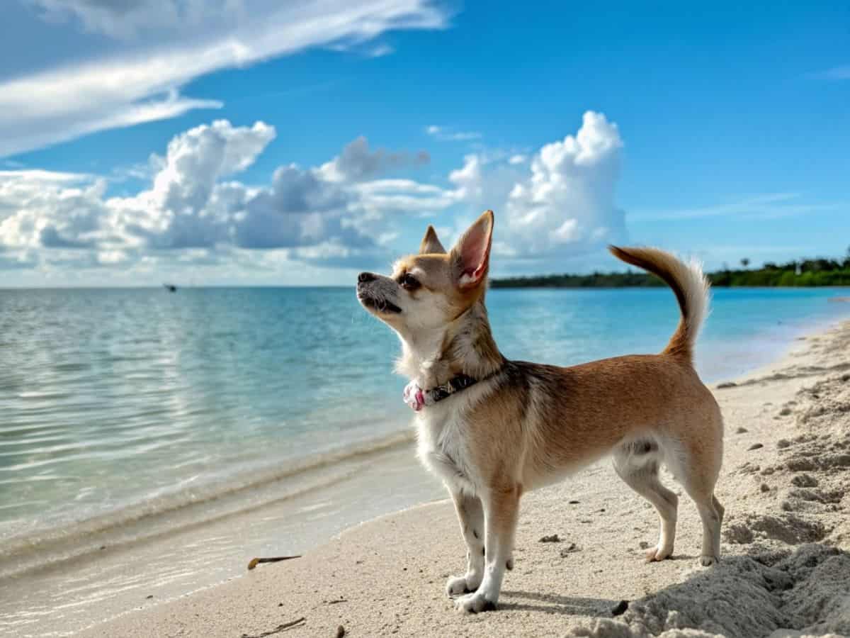 Chihuahua on the beach